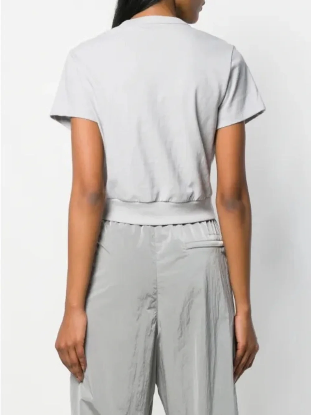 Alexander Wang Key Hole White Basic Cropped T Shirt Small Model Off Duty - Picture 3 of 7